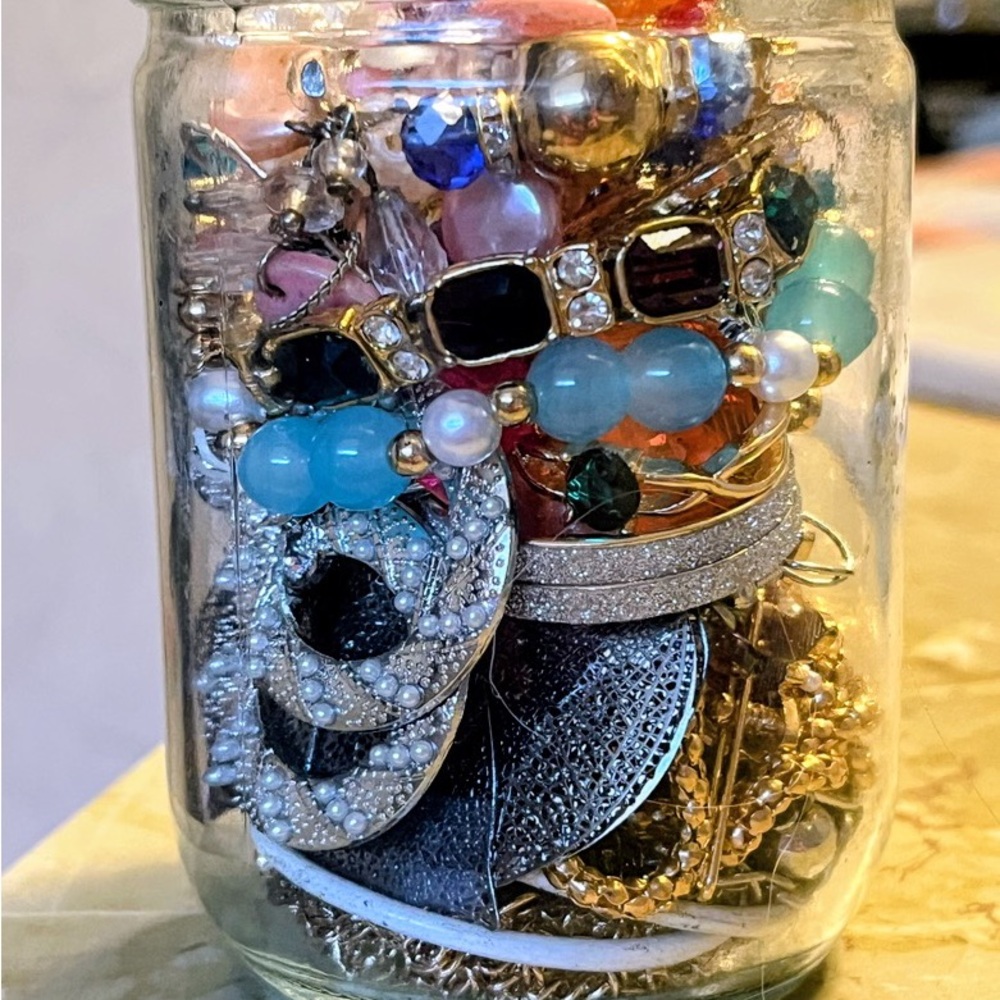 Mixed jewelry jar